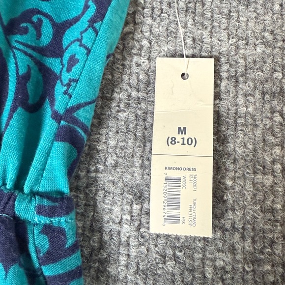 Faded Glory Women Teal Navy‎ Paisley Print Kimono Dress Size M 8 10 V Neck - Picture 5 of 8